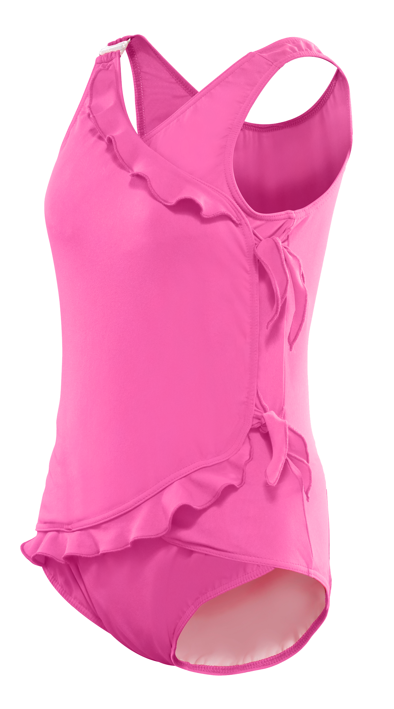 Girl's Waterfall Swimsuit in Pretty Pink