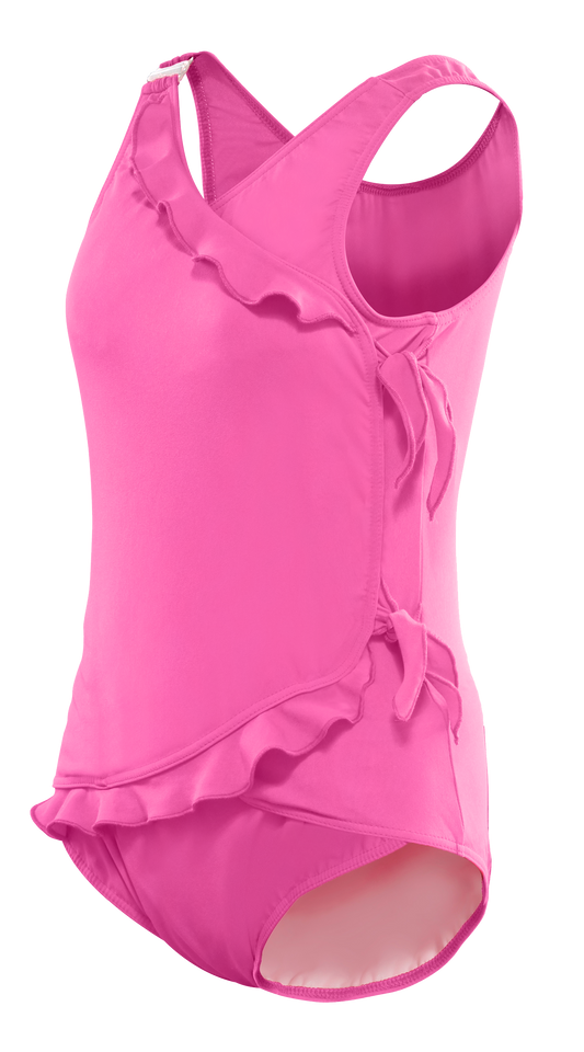 Girl's Waterfall Swimsuit in Pretty Pink *