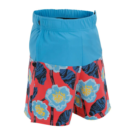 Boy's Wrap Swim Shorts - Floral Blue