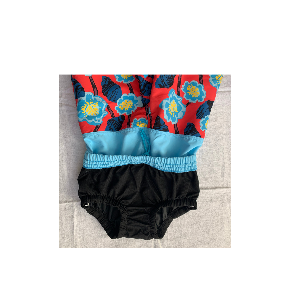 Boy's Board Swim Shorts - Floral Blue