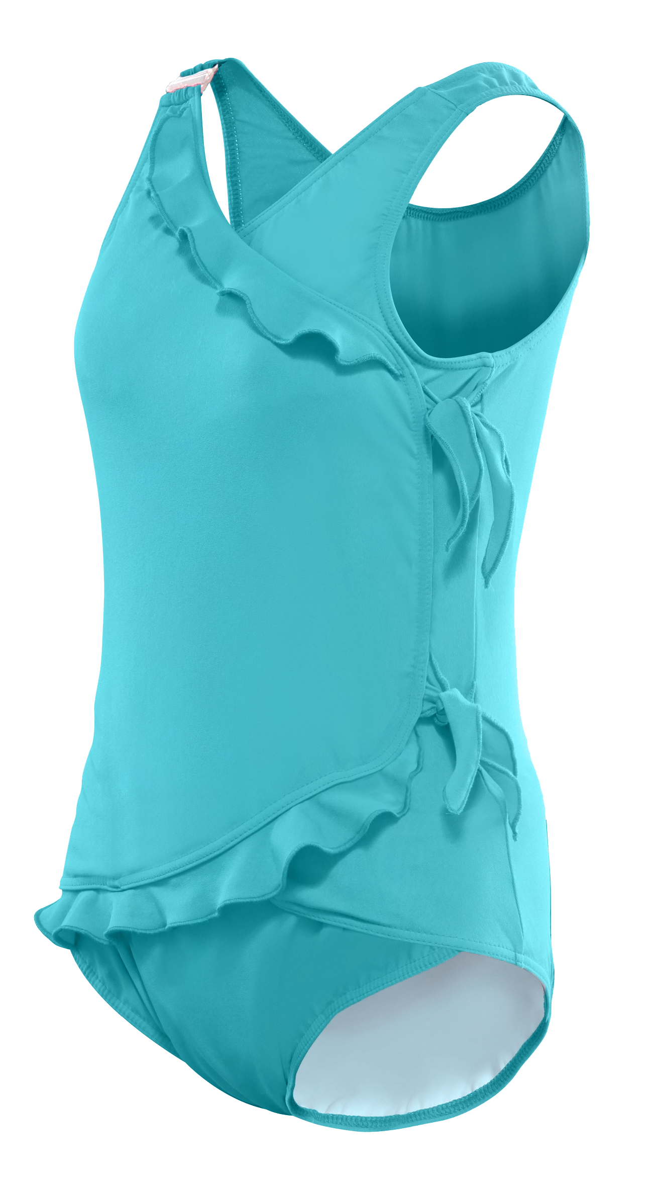 Girl's Waterfall Swimsuit in Tropic Turquoise
