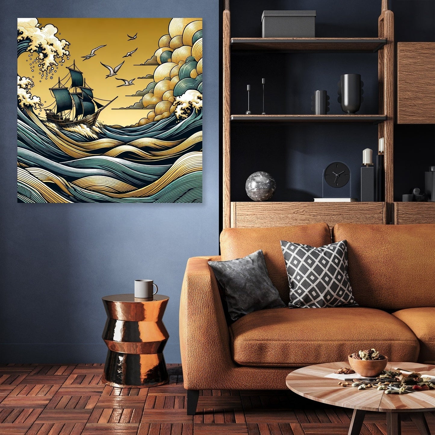 Golden Seascape Voyage Canvas