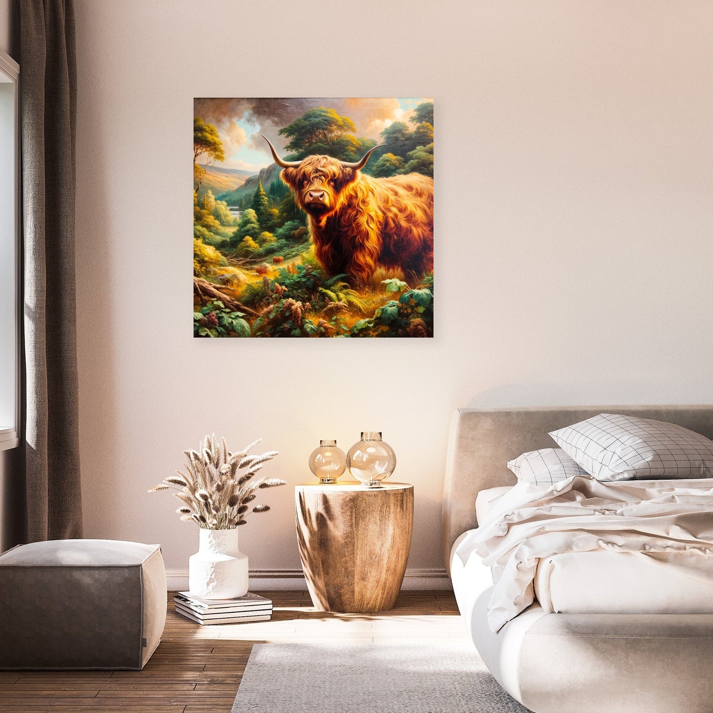 Victorian Highland Cow Majesty Canvas