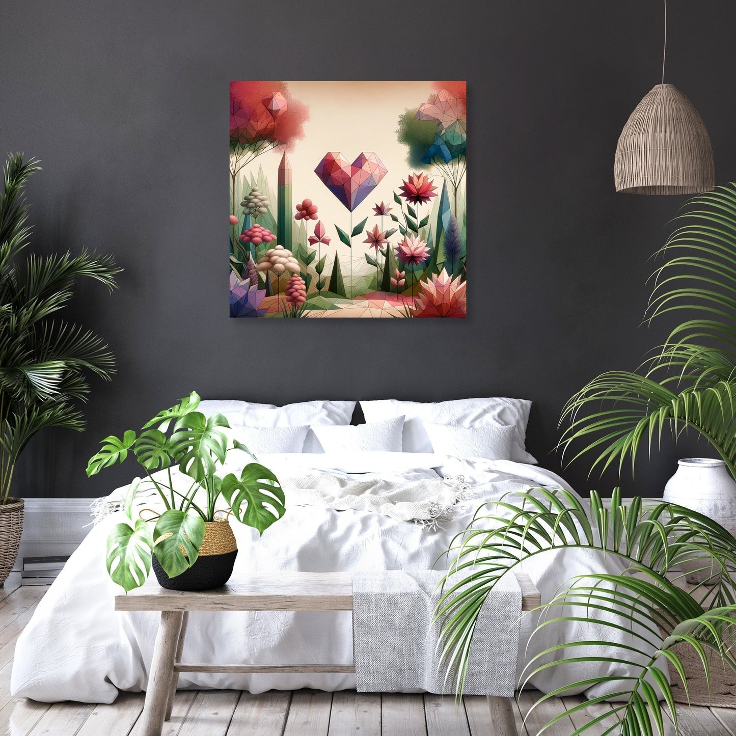 Heart Bloom Garden Canvas