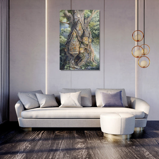 Enigmatic Elven Tree Canvas