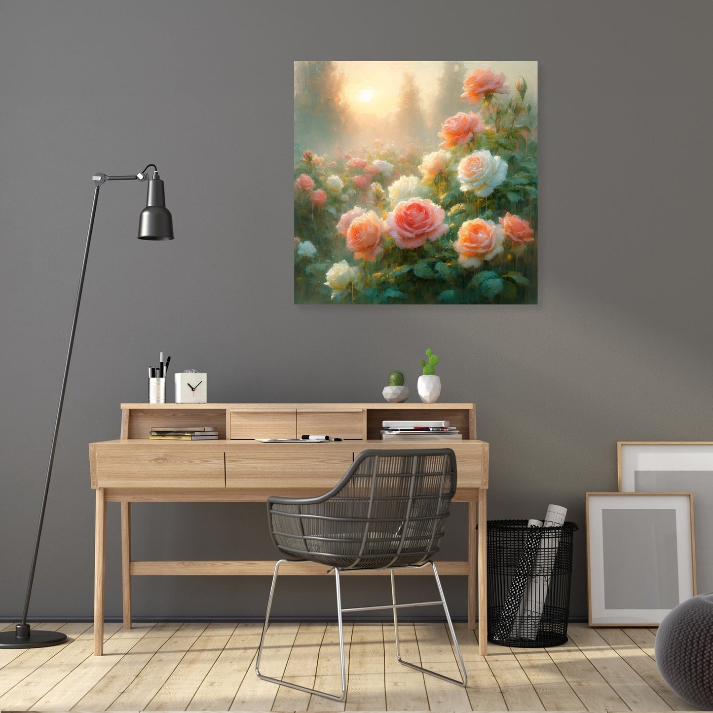Impressionist Rose Morning Canvas