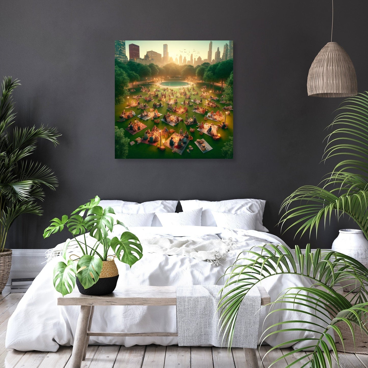 Picnic Sunset in Summer Canvas