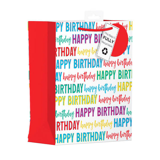 Medium Gift Bag with Happy Birthday Design (W215 x H265 x D100 mm)