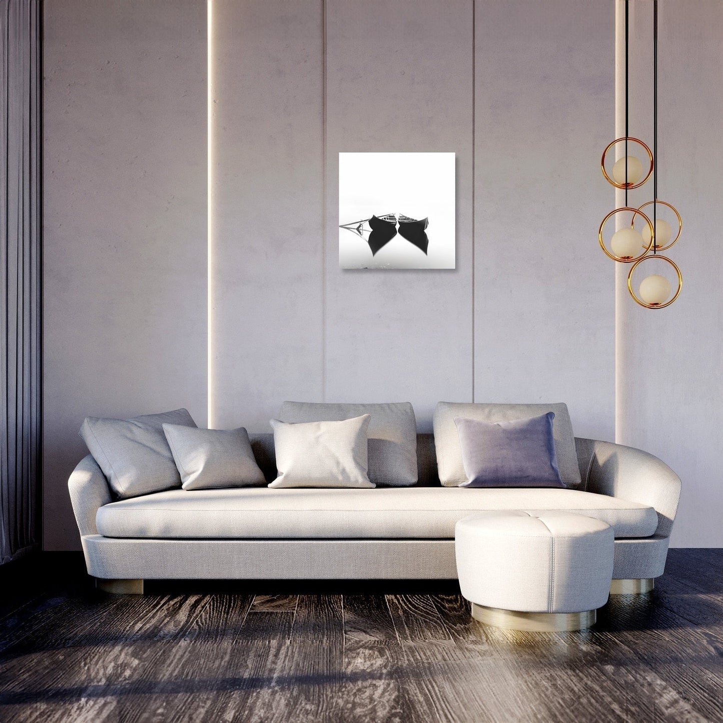 Twin Boats at Rest Canvas