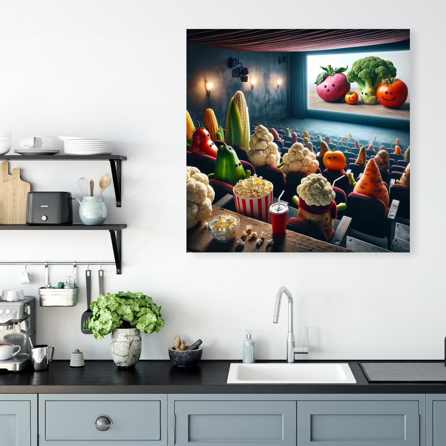 Veggie Cinema Night Canvas
