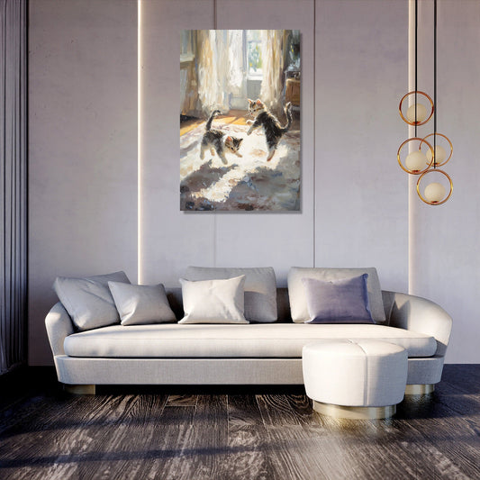 Sunlit Kitten Play Canvas