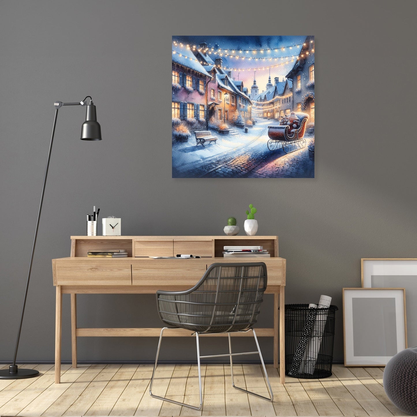 Melancholic Winter's Reflection Canvas