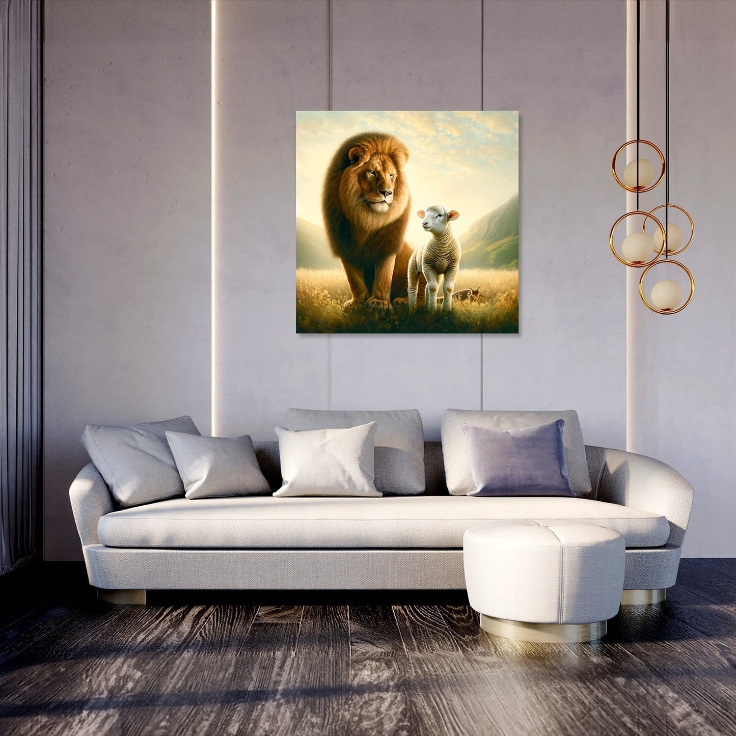 Sheep and Lion Harmony Canvas