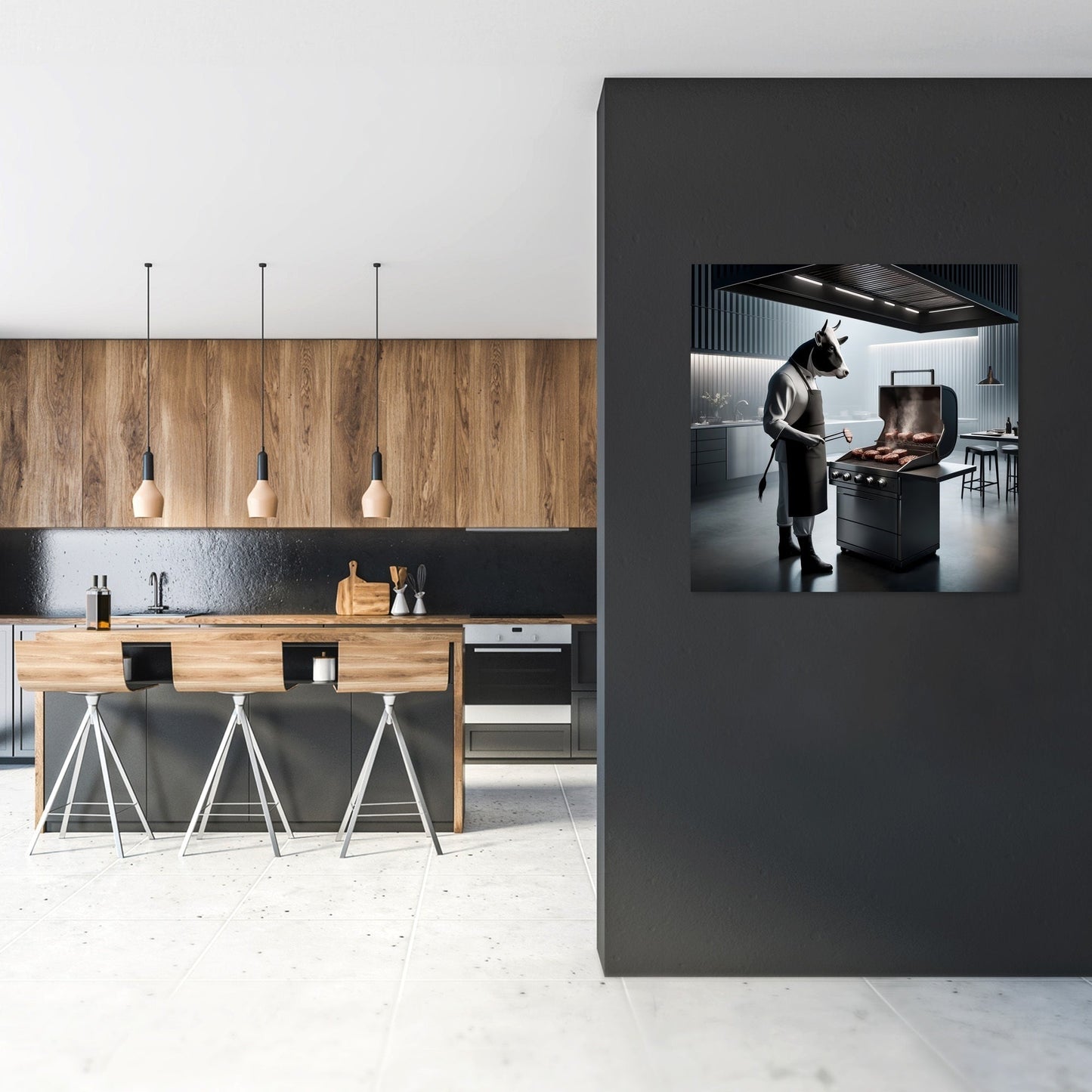 Grill Master Cow Canvas