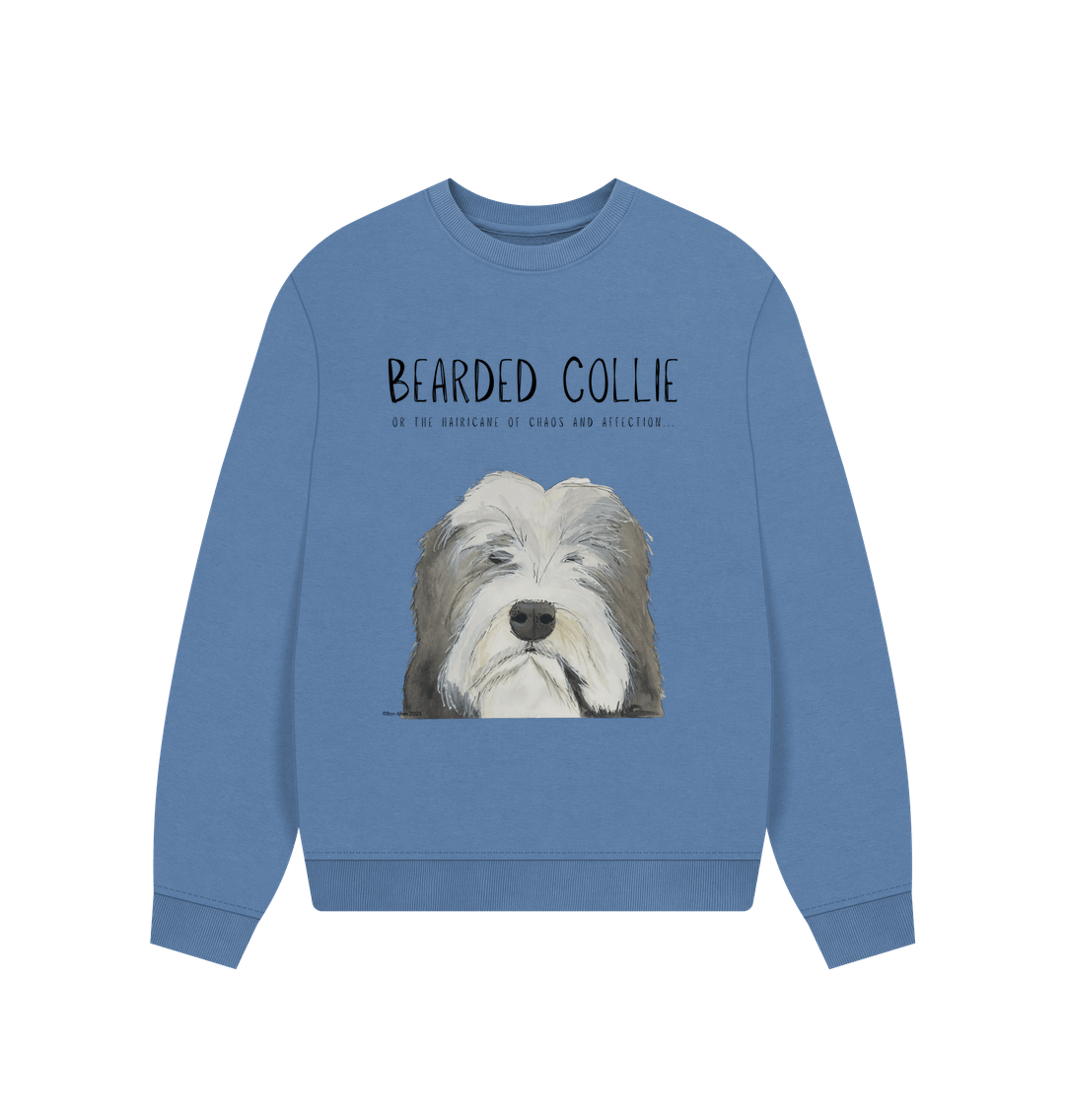 Hairicane of Cozy Chaos – Bearded Collie Oversized Sweatshirt