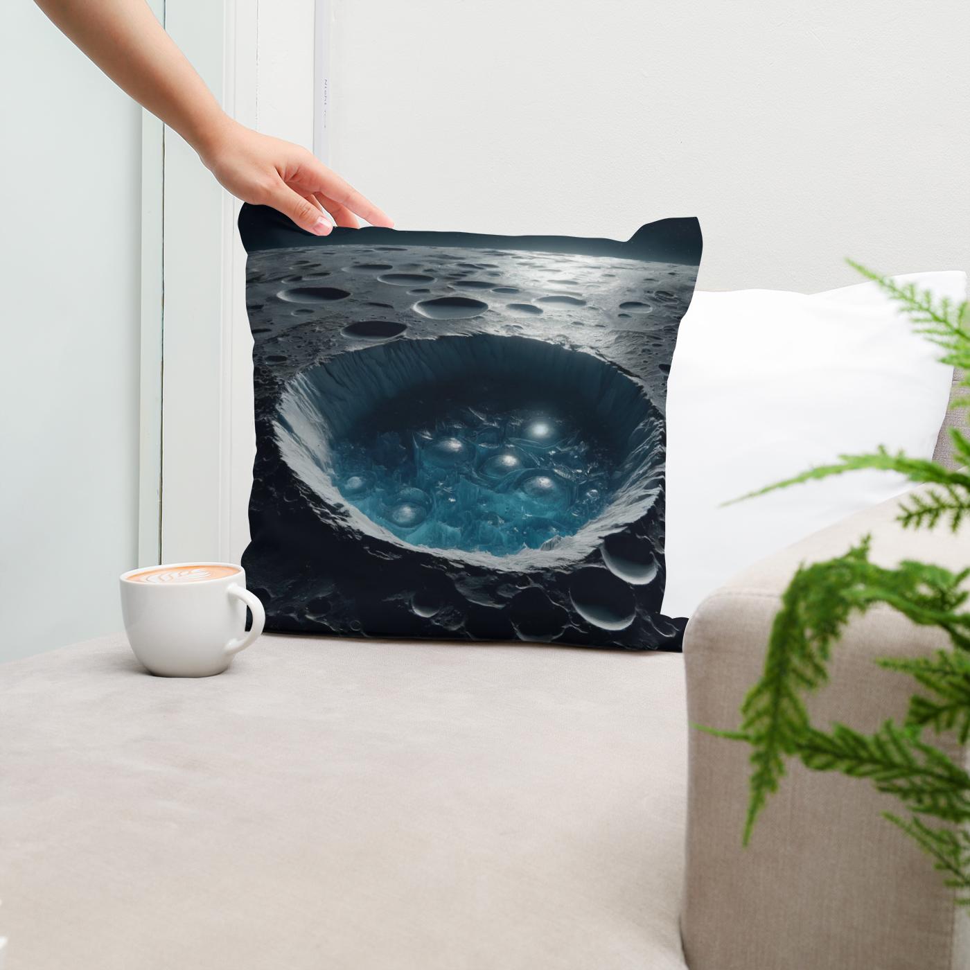 Mercury's Polar Ice Mystery Cotton Cushion