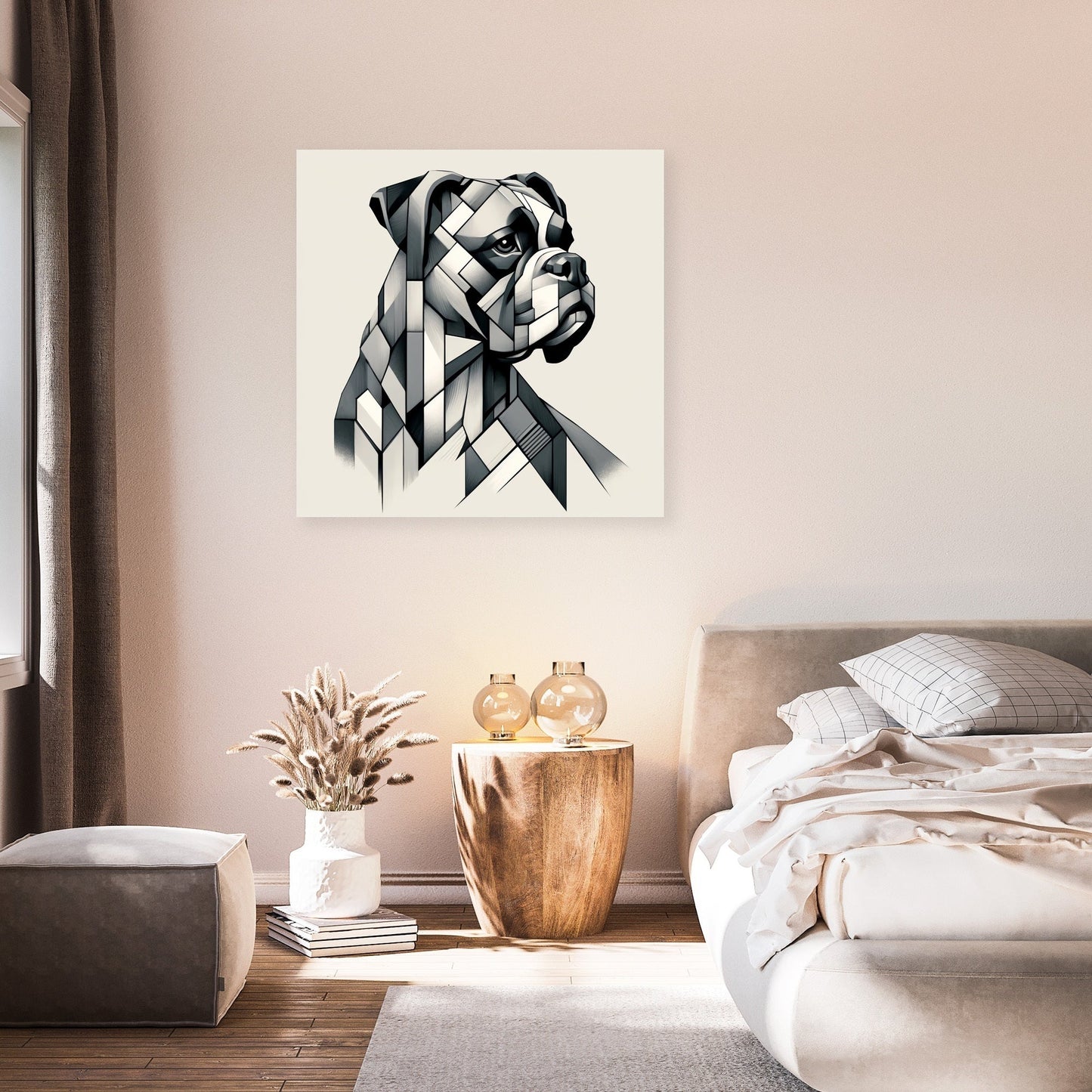 Cubist Companion Fragmented Form Canvas