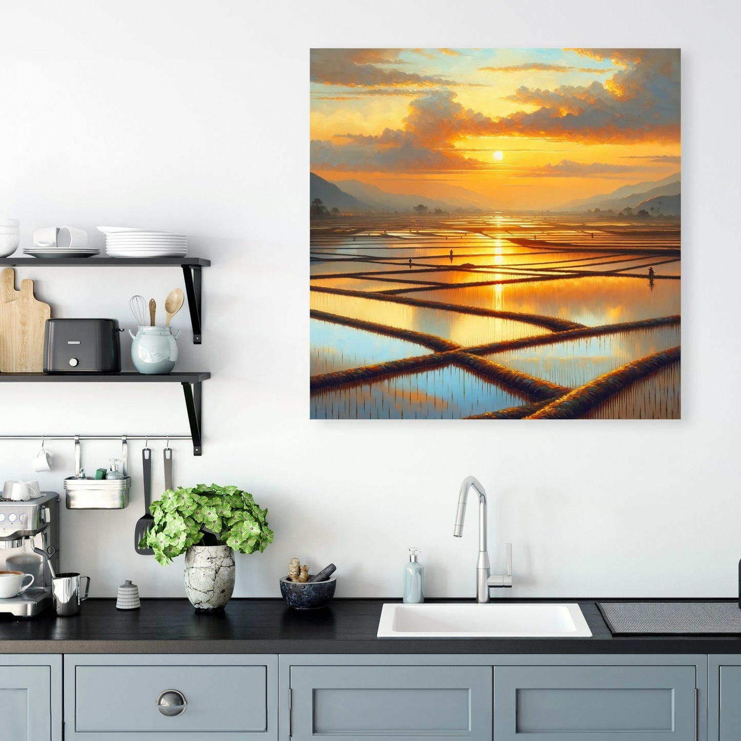 India's Sunset Serenity Canvas