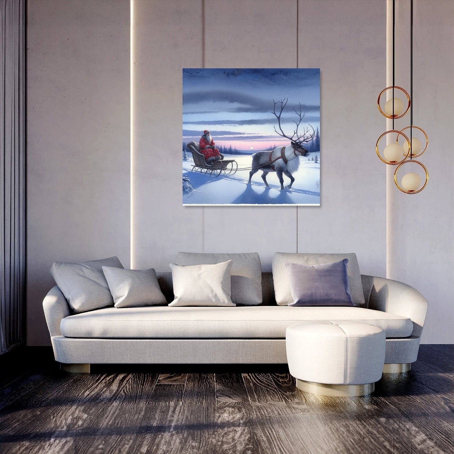 Twilight Reindeer Journey Canvas