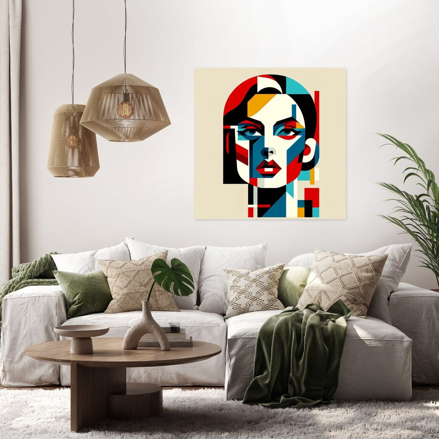 Geometric Lady Canvas