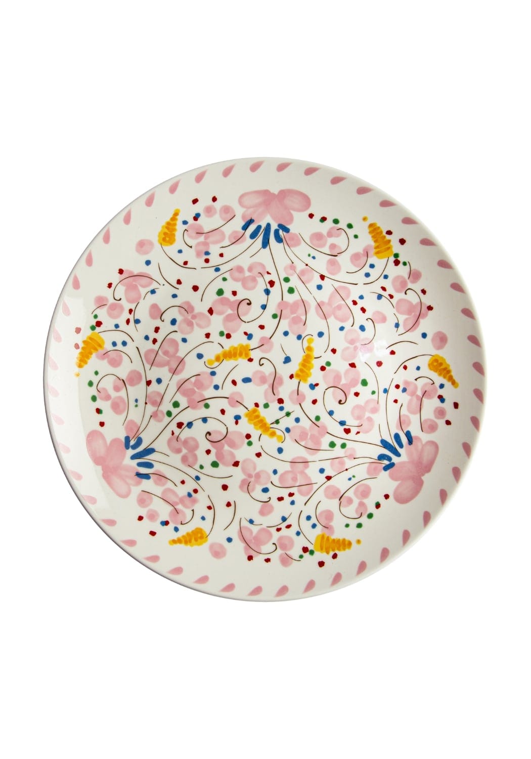 Beatrice Pink Deruta Style Dinner Plate - Set of 6