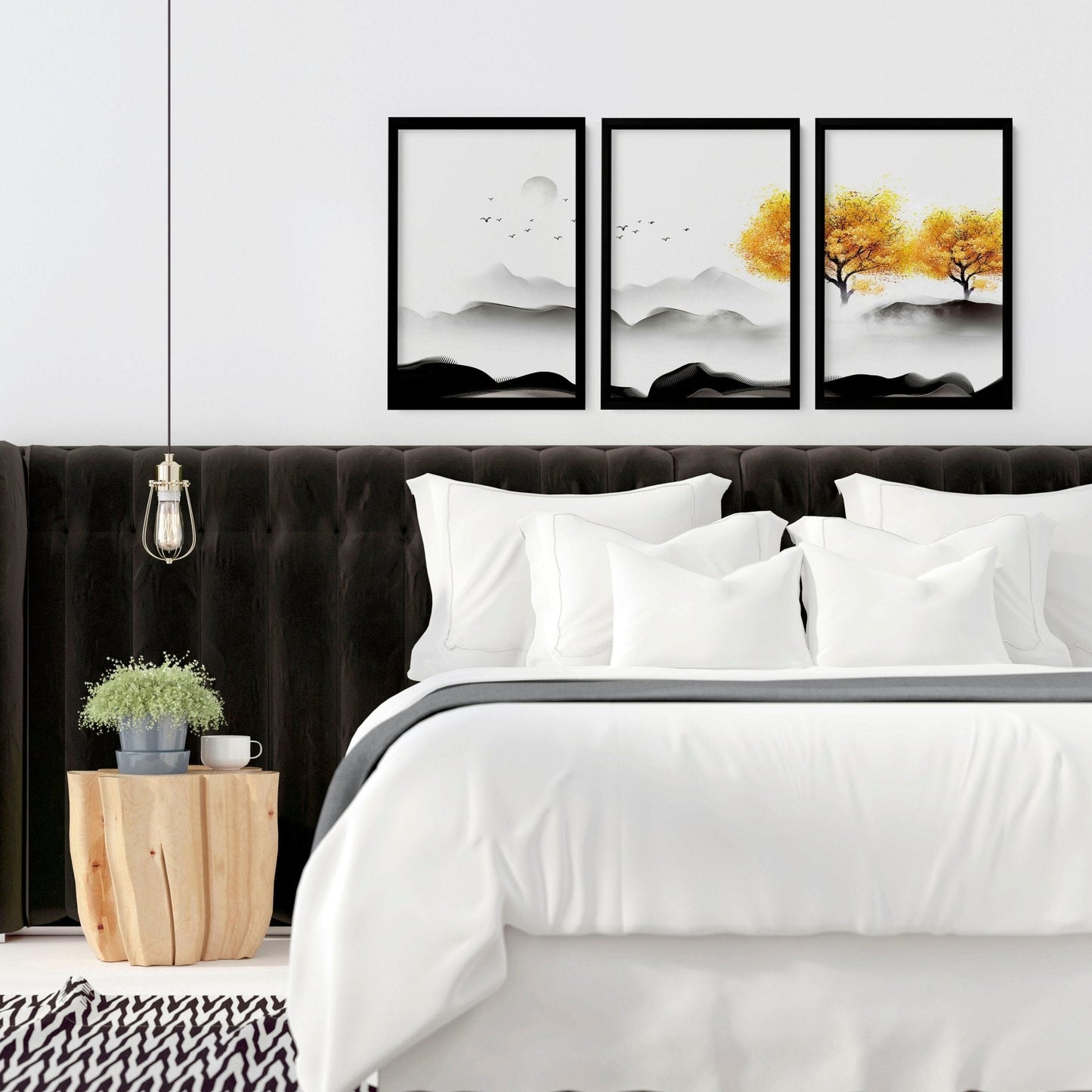 Japanese interior decor | set of 3 wall art prints for bedroom