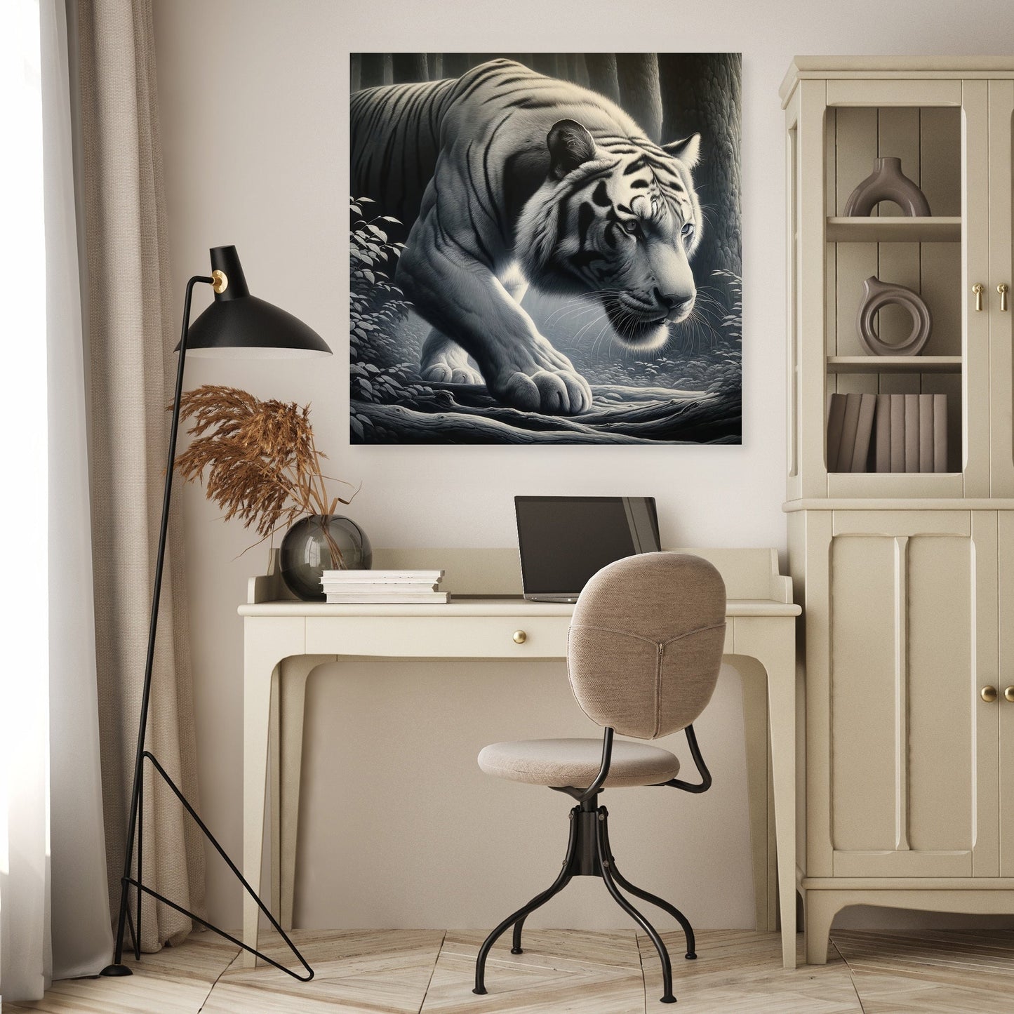 Monochrome Tiger Canvas