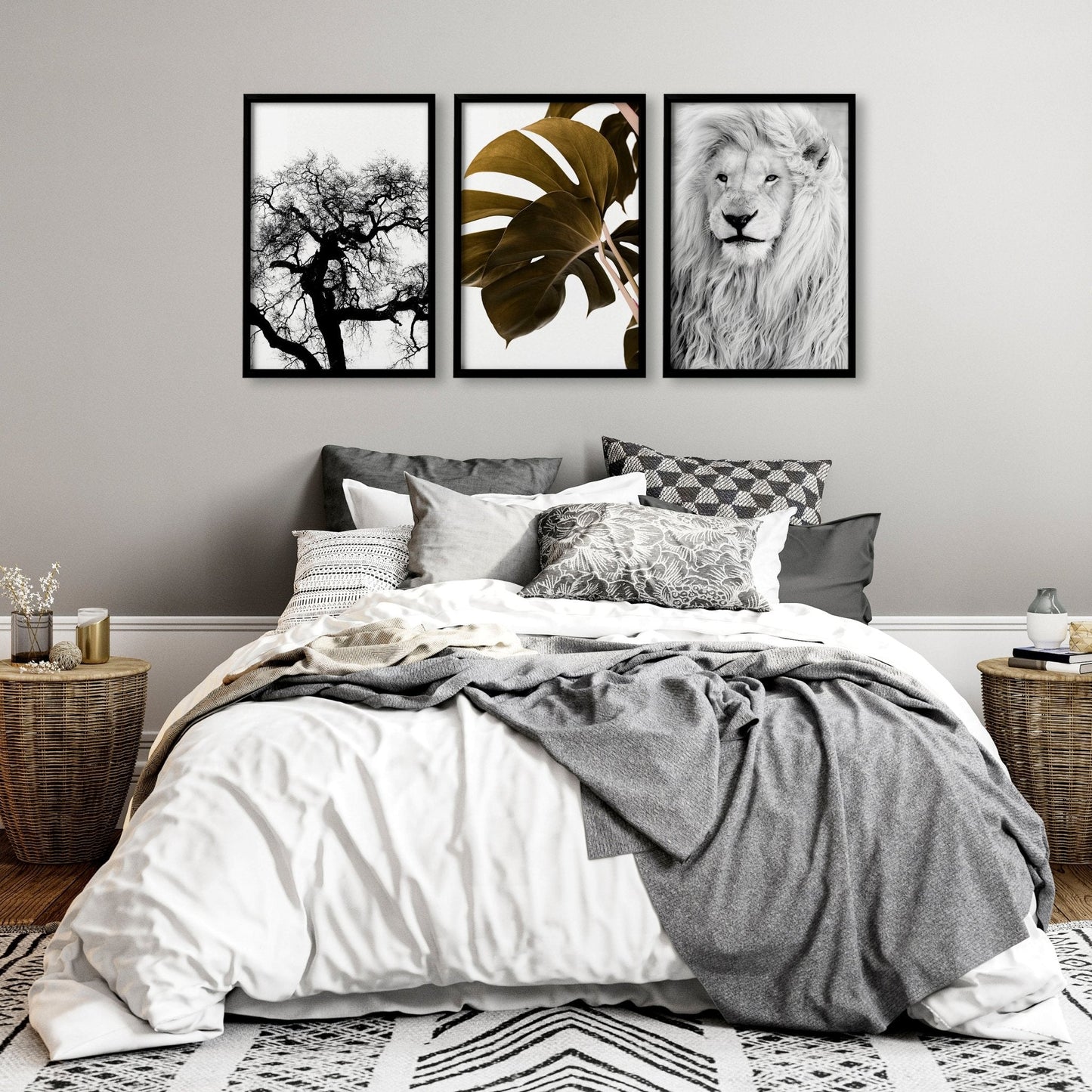 Bedroom Art Work decor | Set of 3 Wildlife Wall art Prints