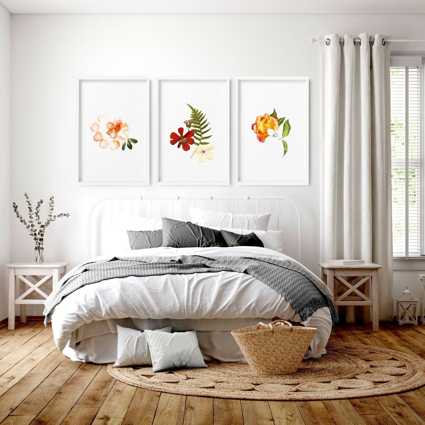 Bedroom pictures for walls | set of 3 framed wall art