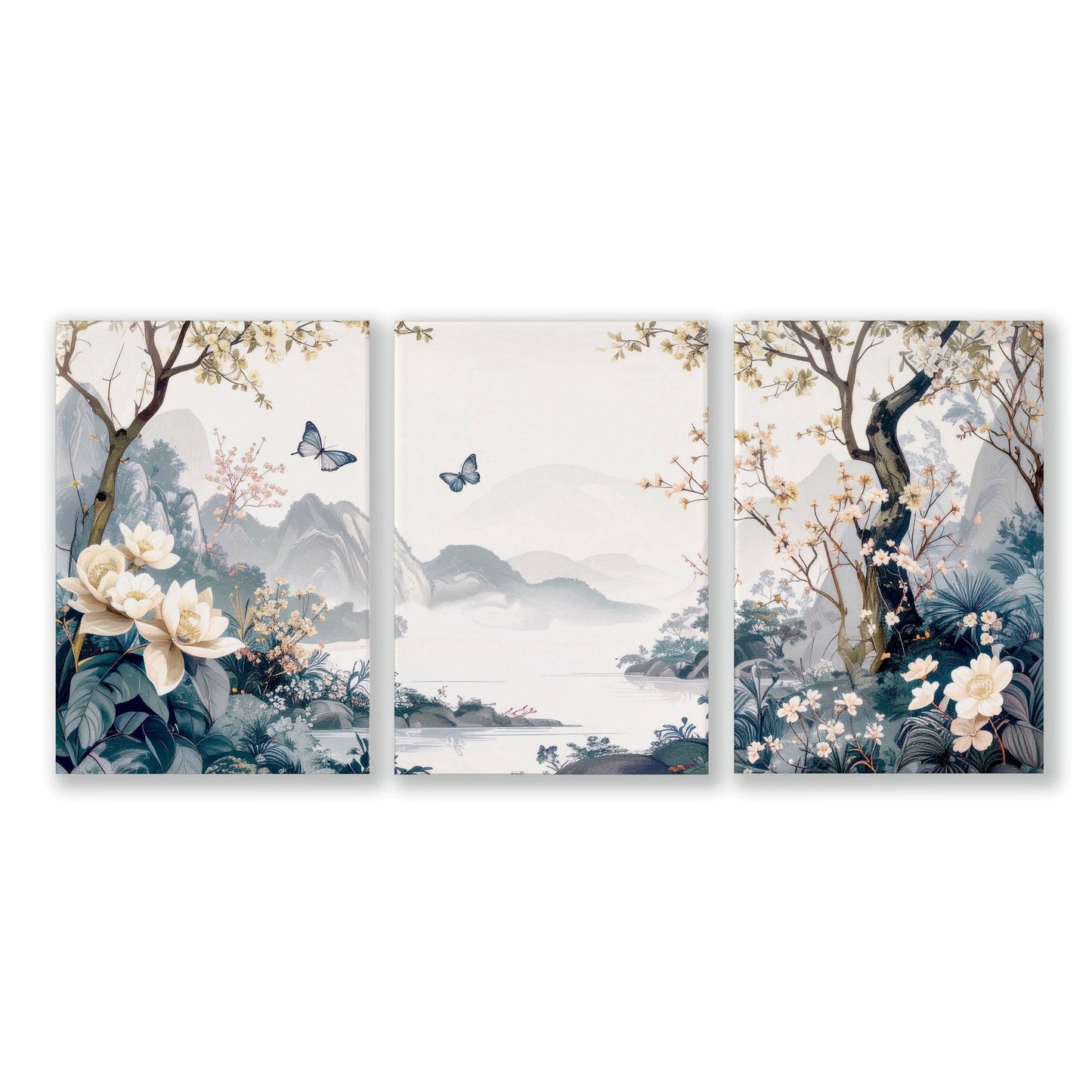 Bedroom Wall Ideas Pictures | Set of 3 Chinoiserie Wall art Prints