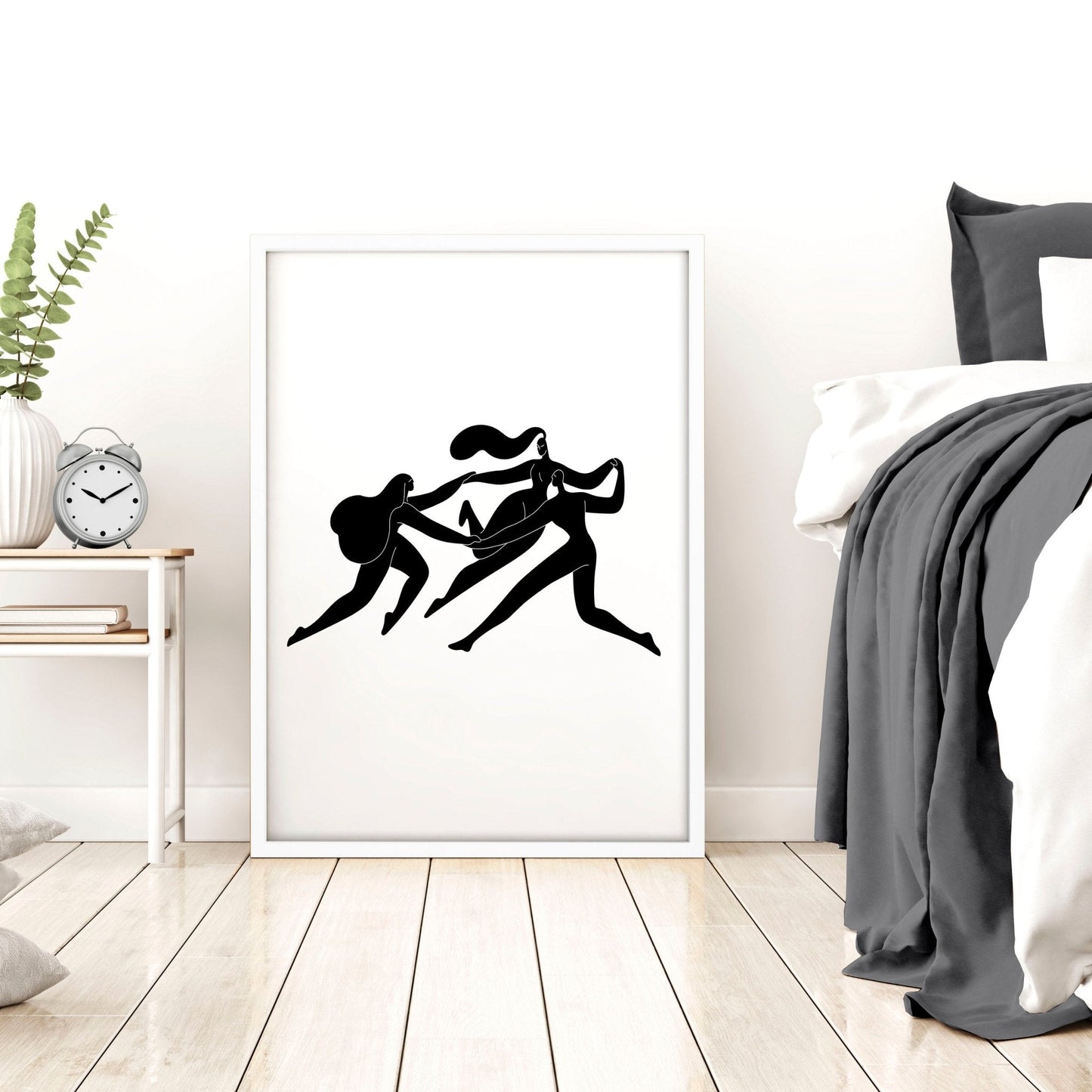 Bedroom Wall Inspiration decor | Set of 2 Minimal Women Wall art Prints