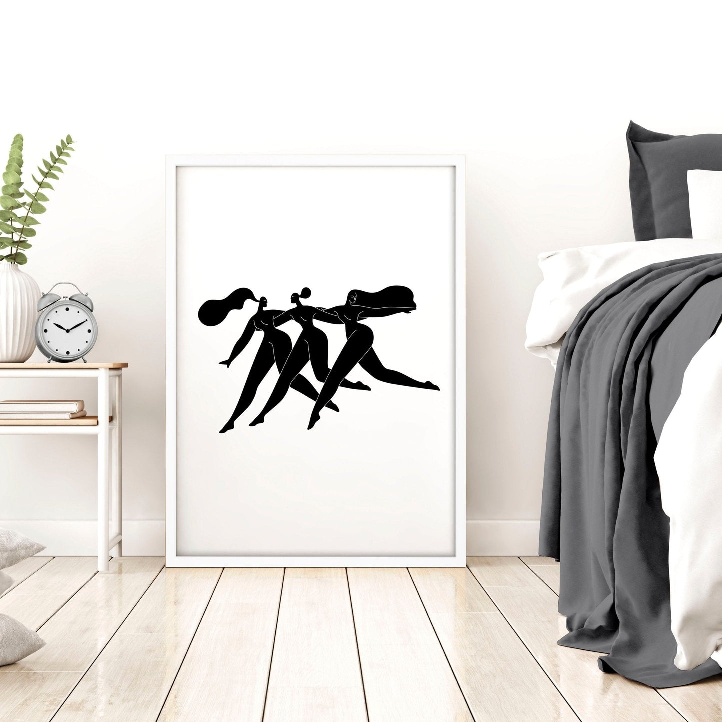 Bedroom Wall Inspiration decor | Set of 2 Minimal Women Wall art Prints