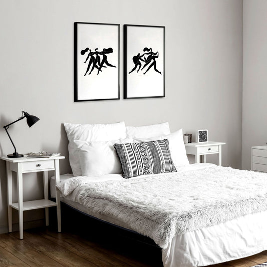Bedroom Wall Inspiration decor | Set of 2 Minimal Women Wall art Prints