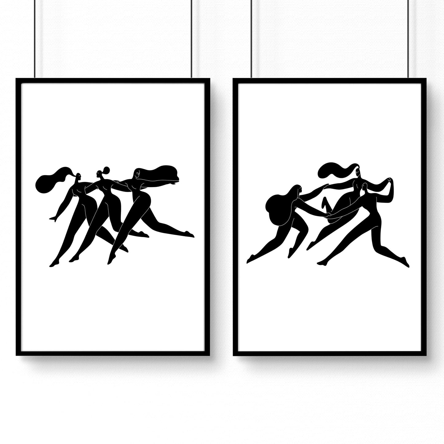 Bedroom Wall Inspiration decor | Set of 2 Minimal Women Wall art Prints