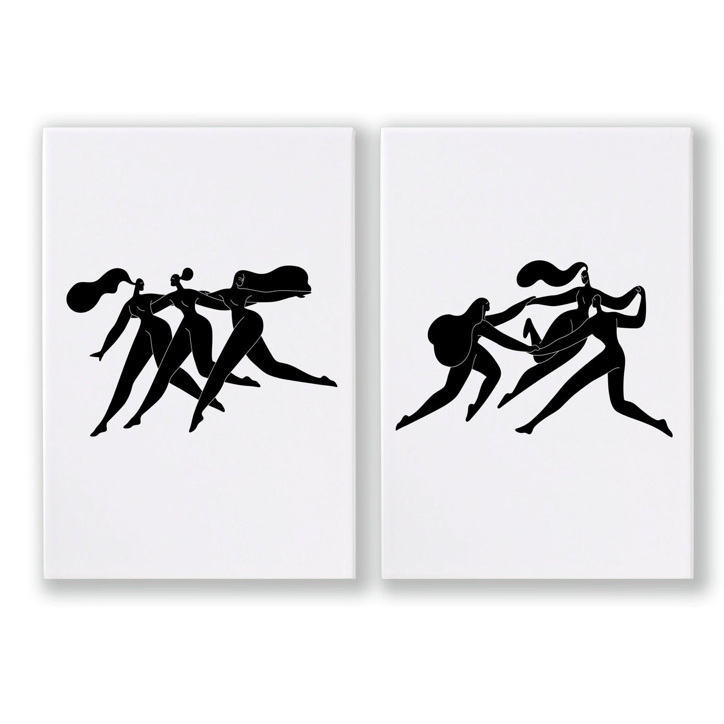 Bedroom Wall Inspiration decor | Set of 2 Minimal Women Wall art Prints