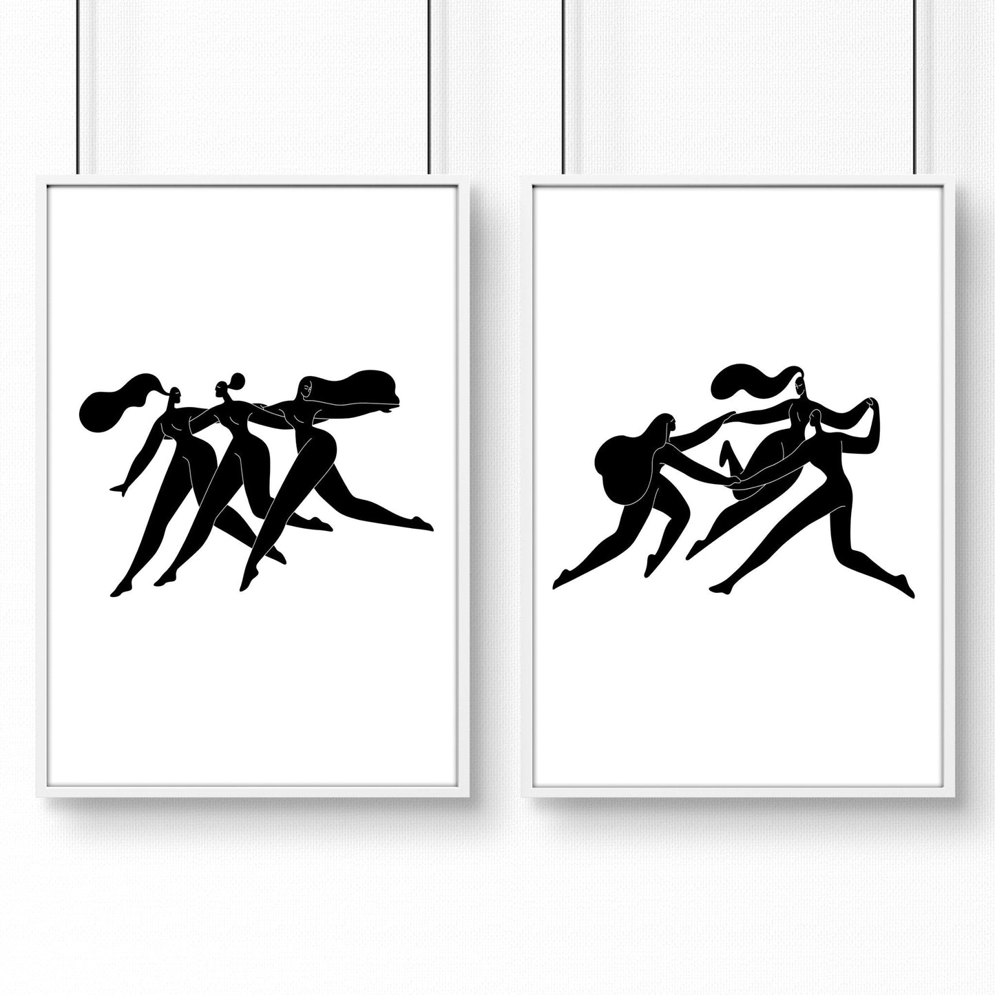 Bedroom Wall Inspiration decor | Set of 2 Minimal Women Wall art Prints