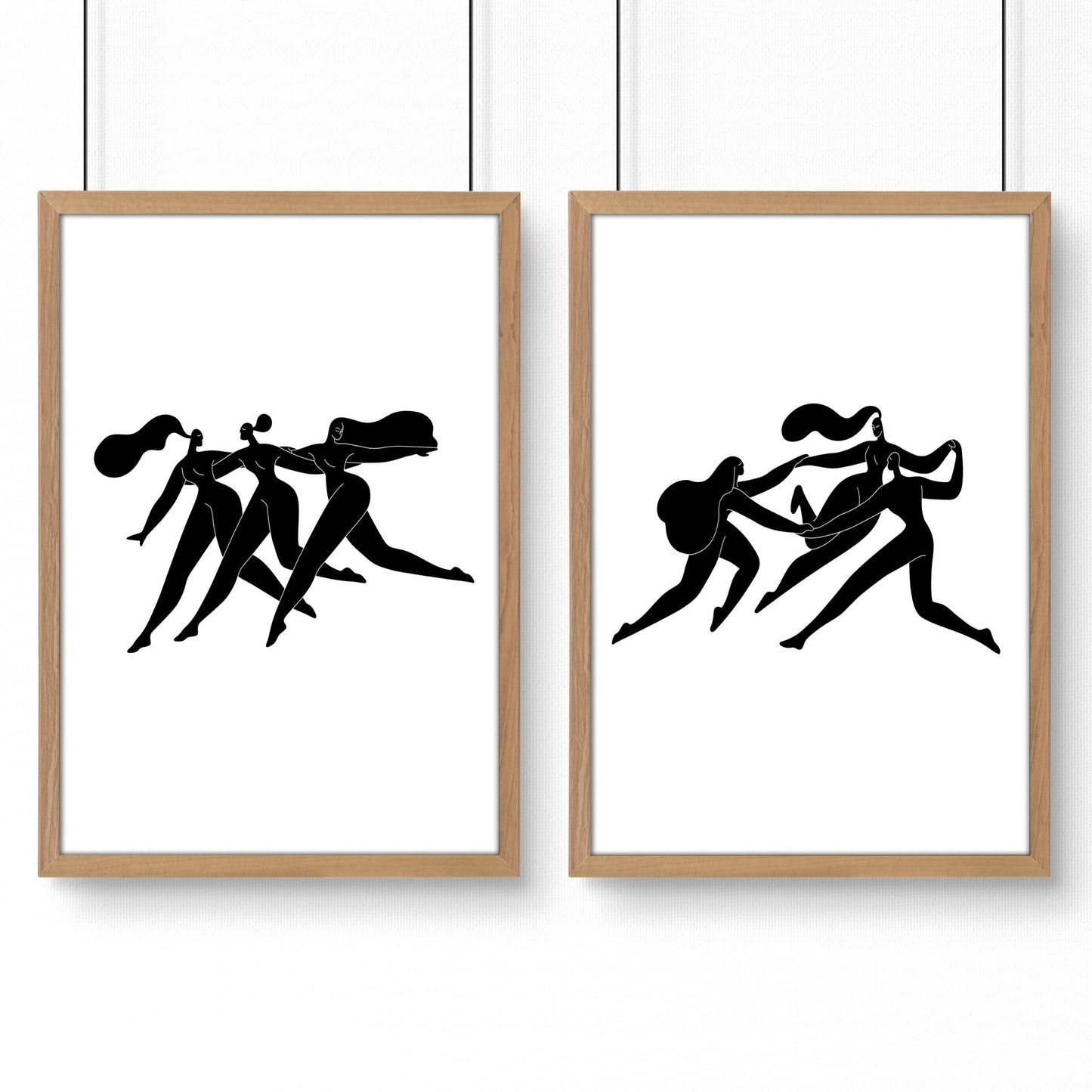 Bedroom Wall Inspiration decor | Set of 2 Minimal Women Wall art Prints