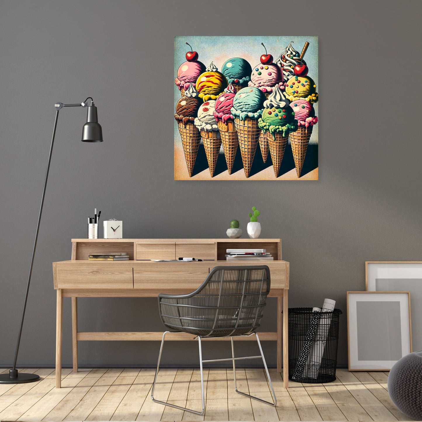 Vintage Pop Ice Cream Delight Canvas