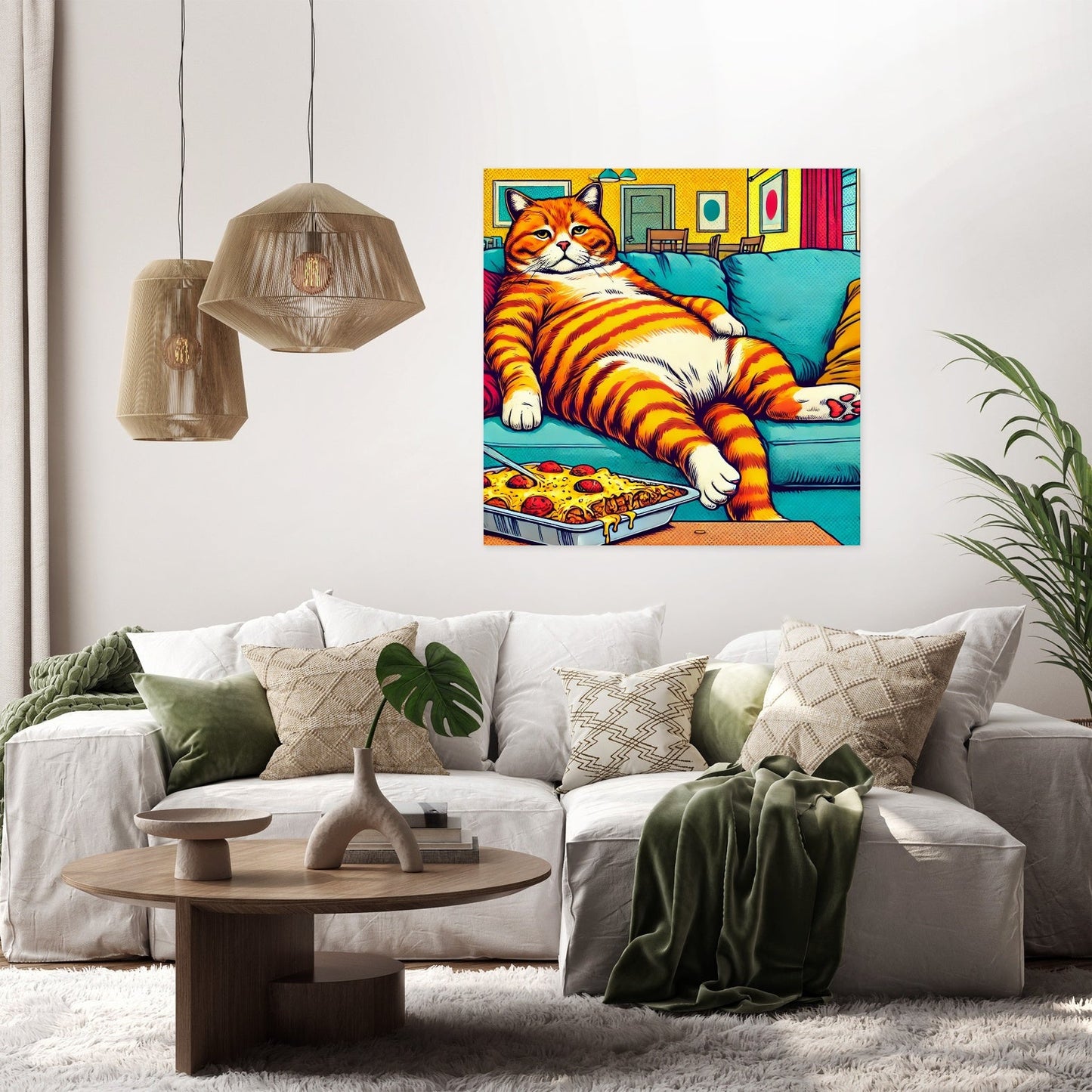 Vibrant Feline Pop Canvas