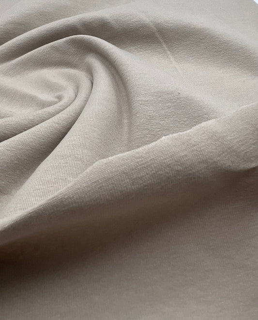 Beige Cotton Stretch Jersey 200 GSM 95/5 Lycra 4 Way Stretch