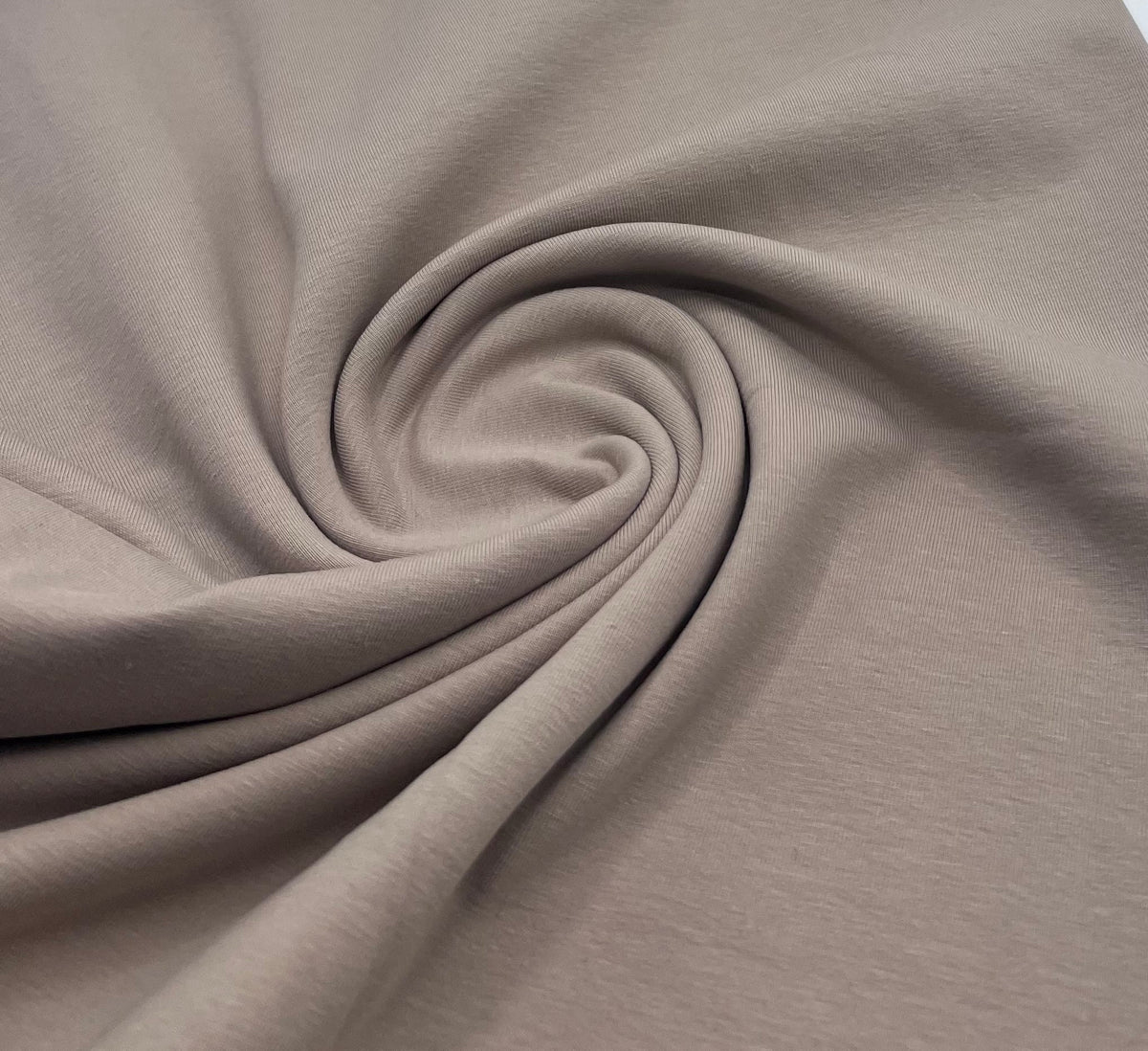 Beige Cotton Stretch Jersey 240 GSM 92/8 Lycra 4 Way Stretch