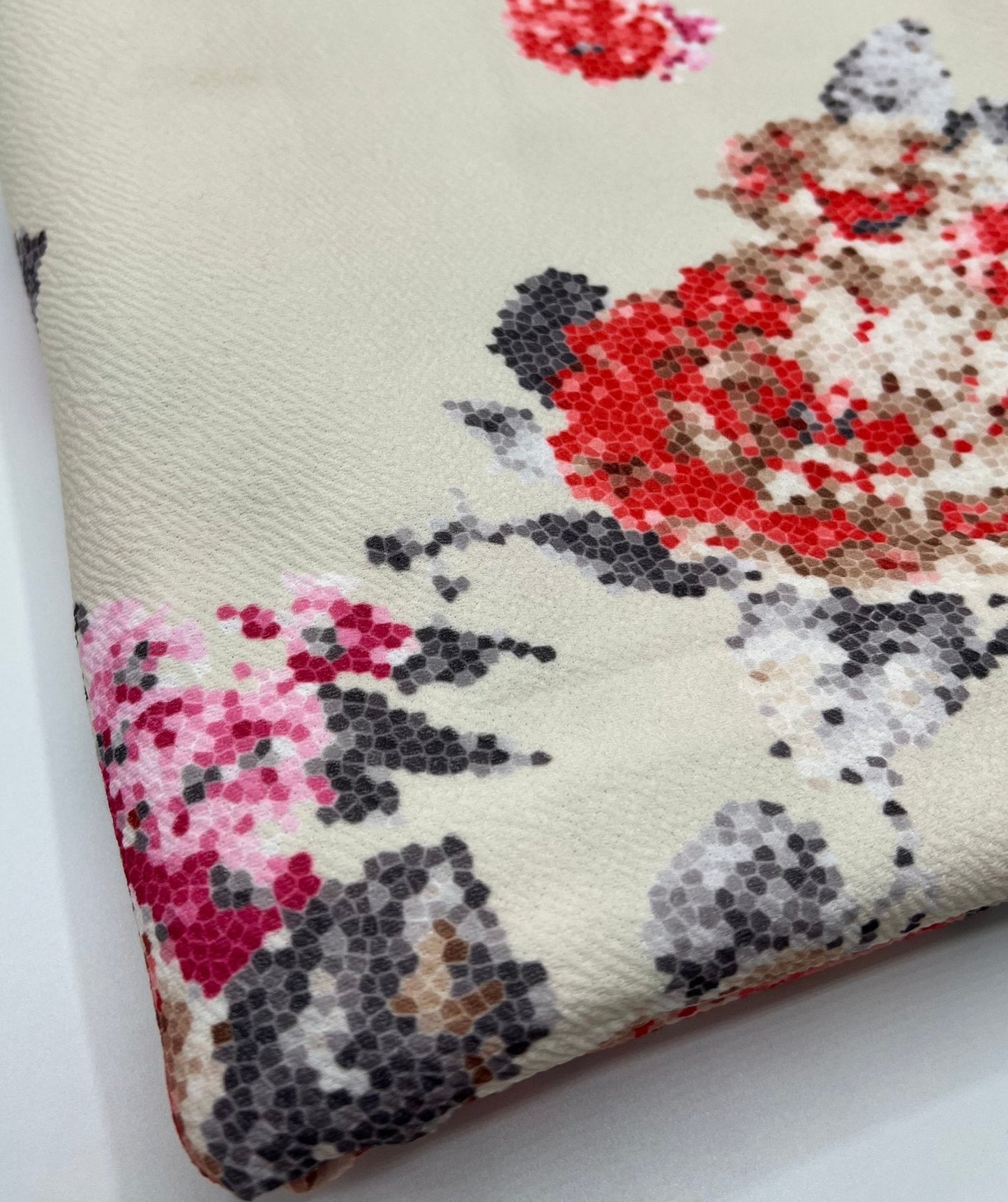 Beige Floral Print Liverpool Bullet Stretch Fabric