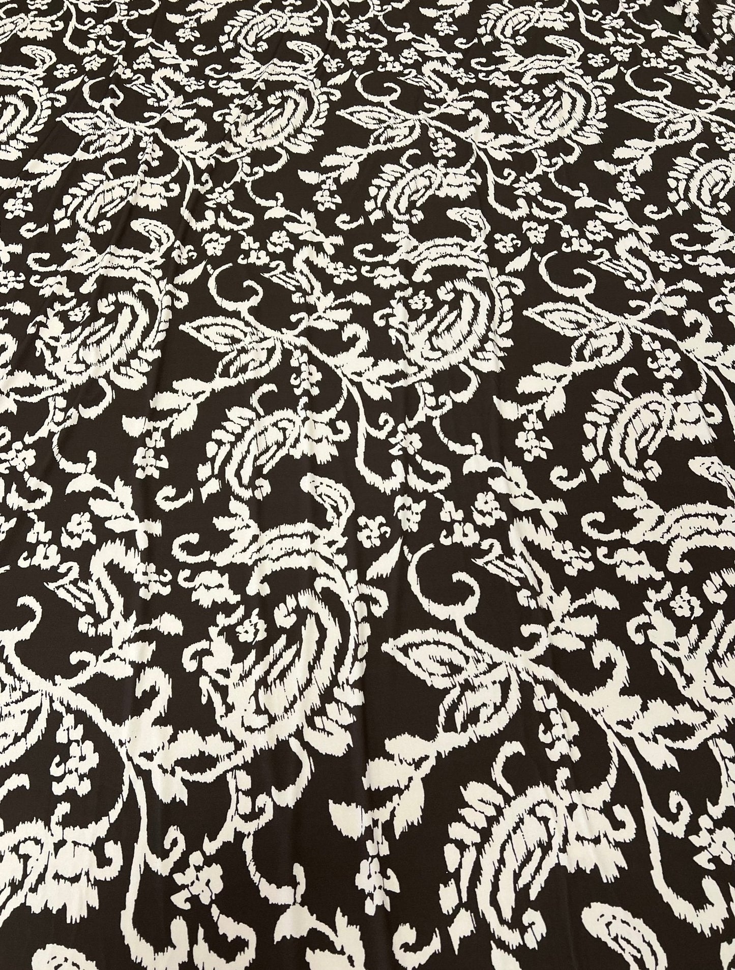 Beige Print Floral Print ITY Fabric 2 Way Stretch