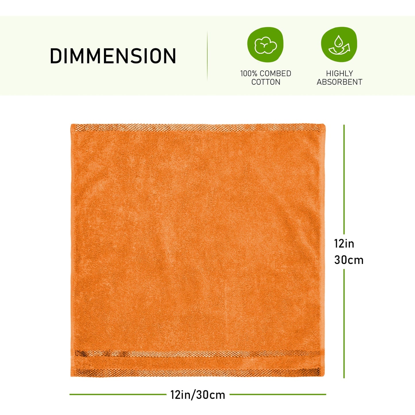 Belmont Viscose Stripe Orange Towels 100% Cotton Hotel Quality Super Absorbent 10 Piece Bale Set, 4 Hand Towel & 12 Face Cloths by OLIVIA ROCCO