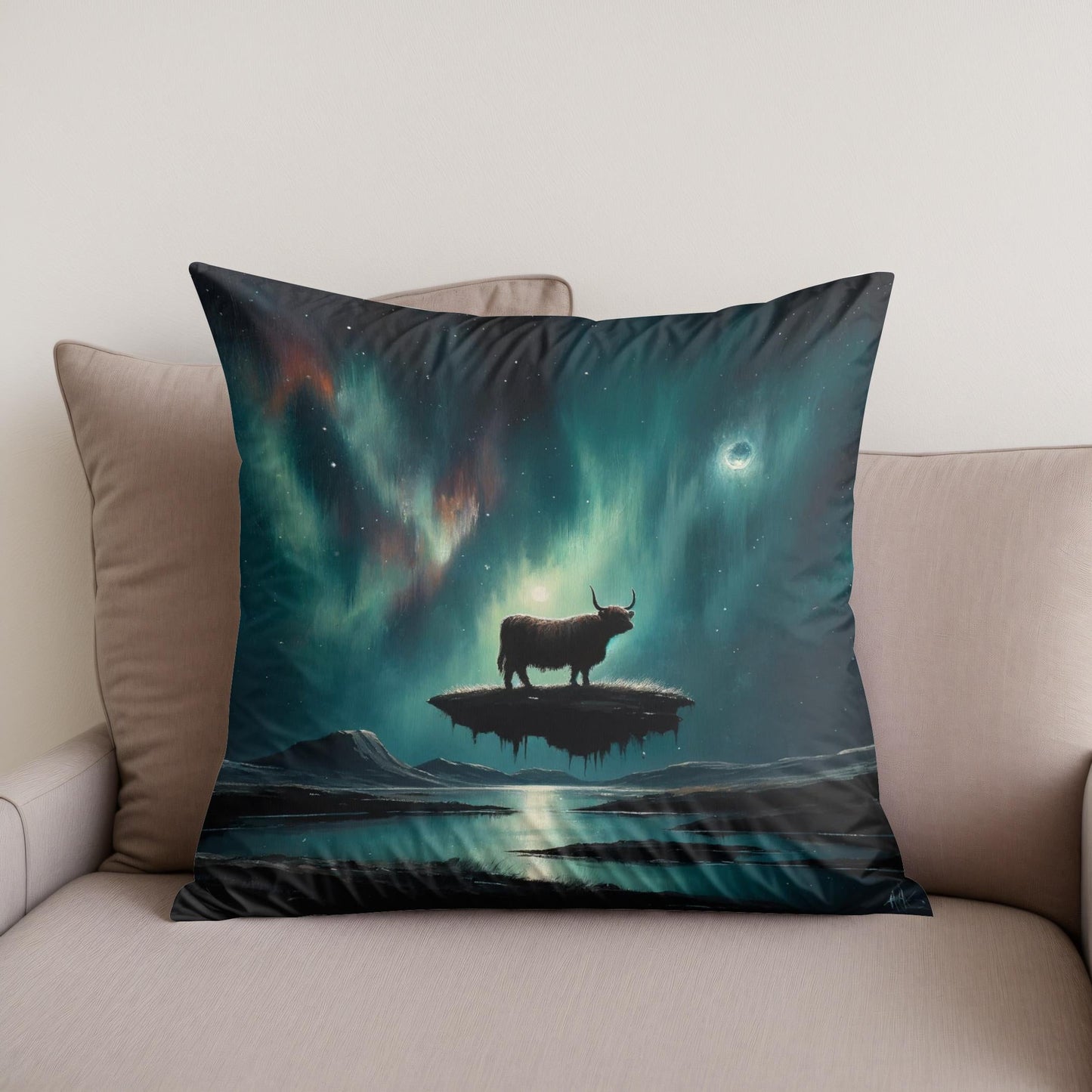 Highland Cow Mystique Cotton Cushion