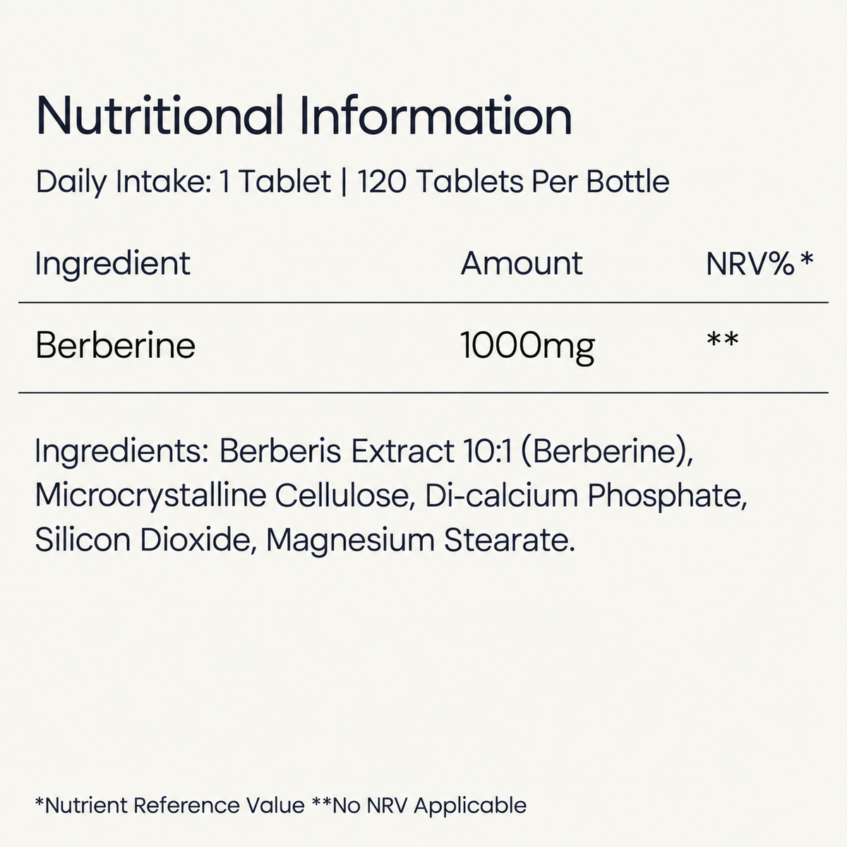 Berberine 1000mg Daily Capsules | Metabolism Balance & Daily Support
