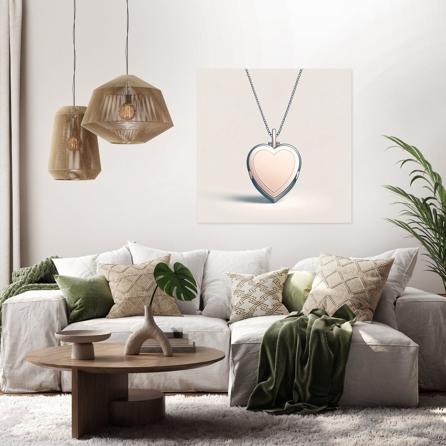 Minimalist Heart Locket Canvas