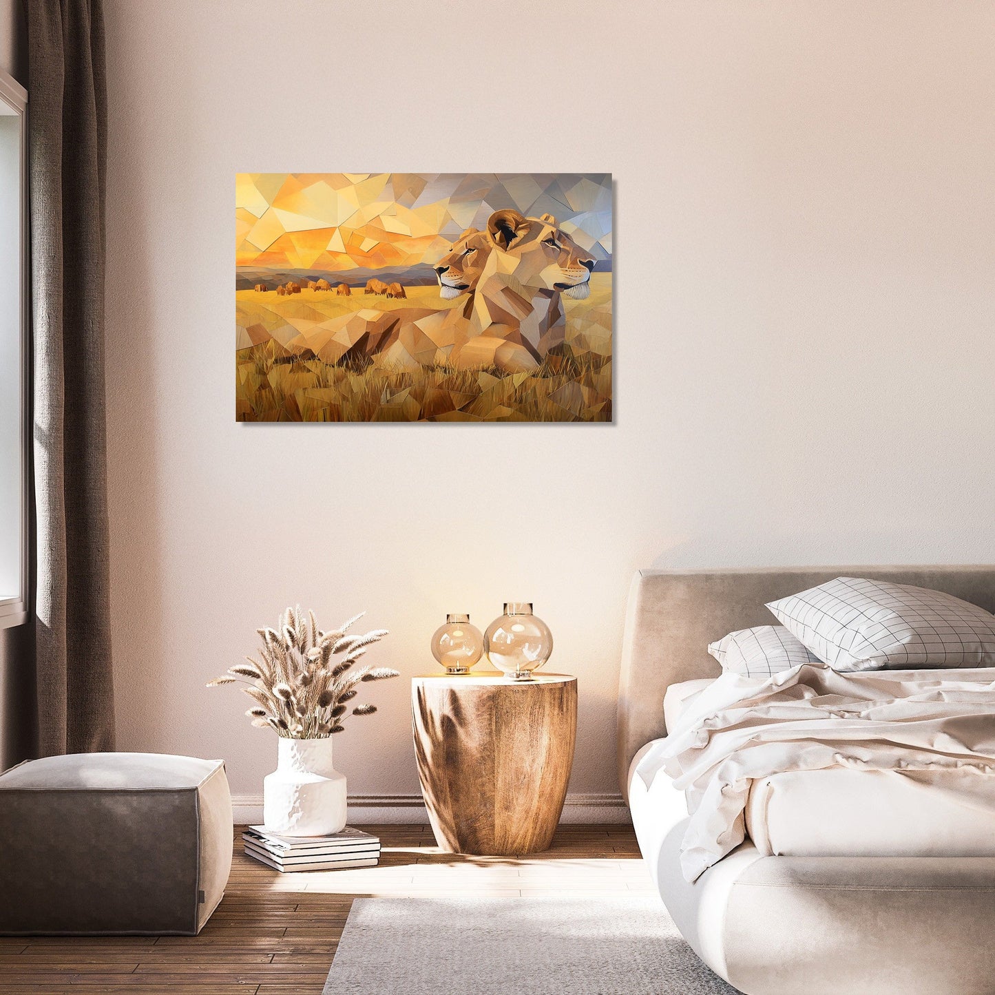 Geometric Lions Canvas