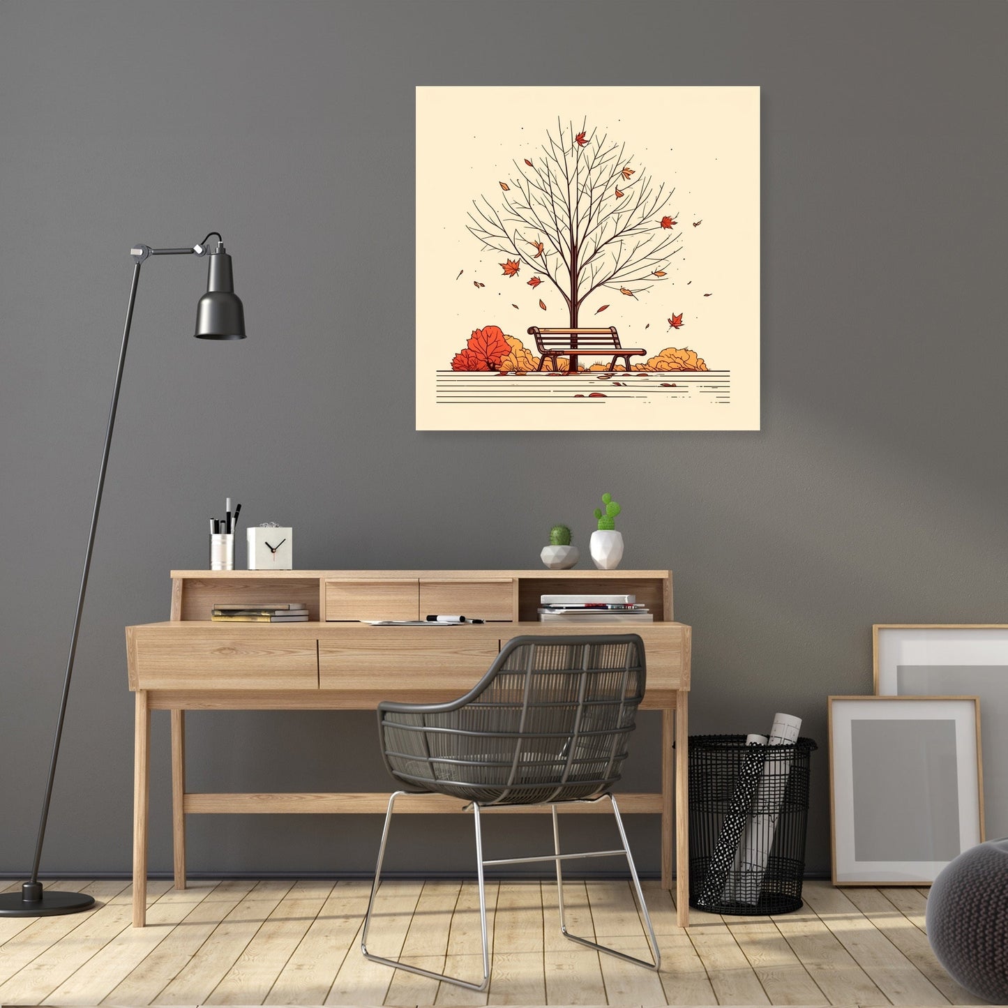 Autumn Park in Warm Colors Canvas