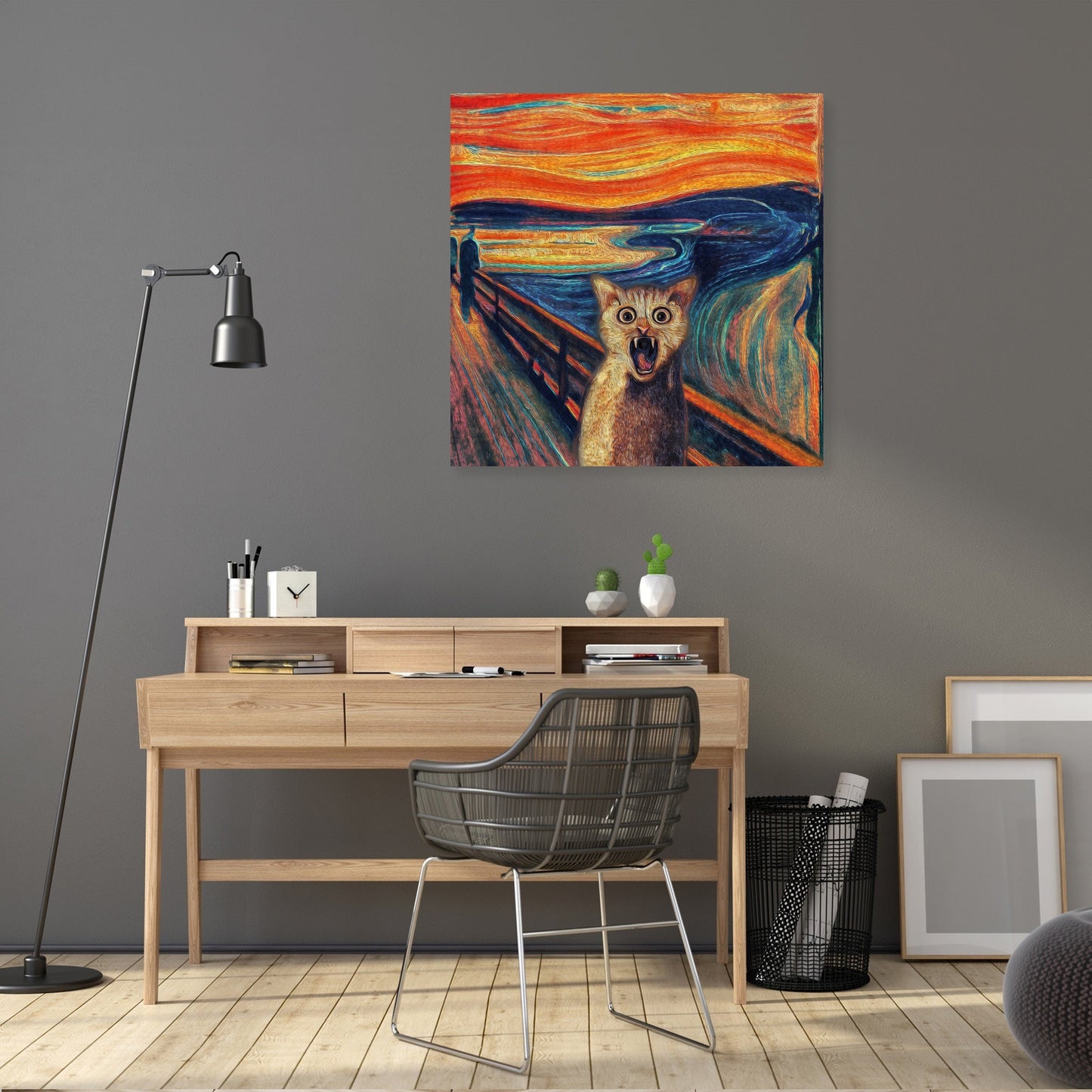 Surprised Feline Expressive Canvas
